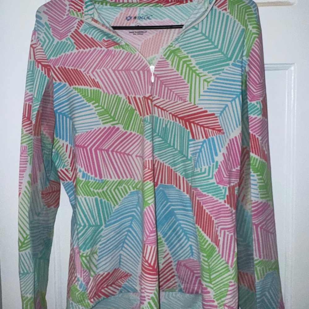 Ibkul Ladies Marley Print Long Sleeve Polo
